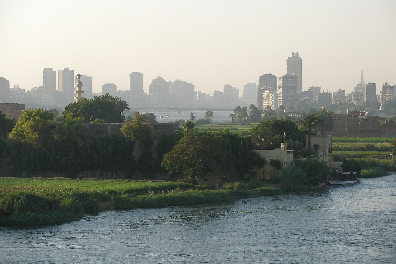 Cairo skyline along the Nile River