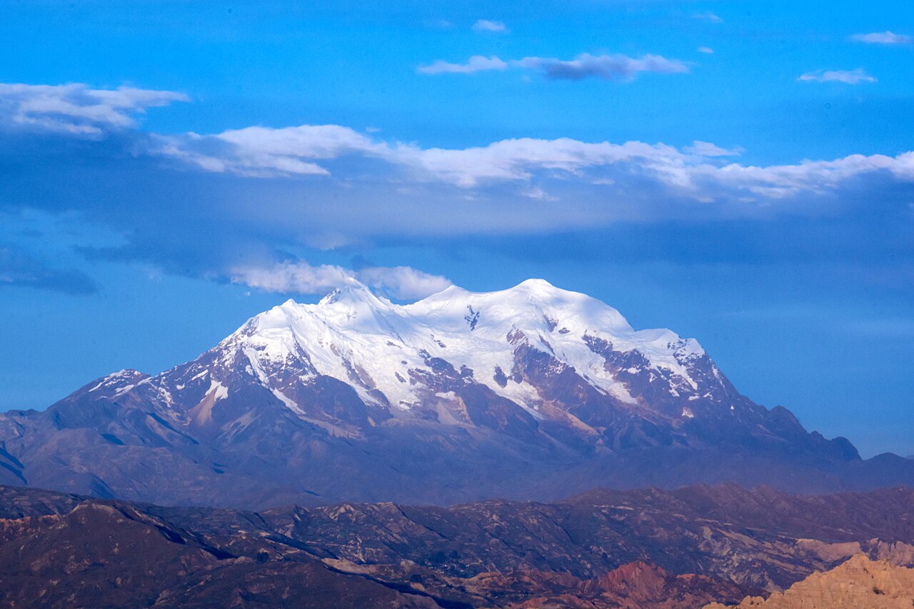 Illimani mountain overlooking La Paz, Bolivia