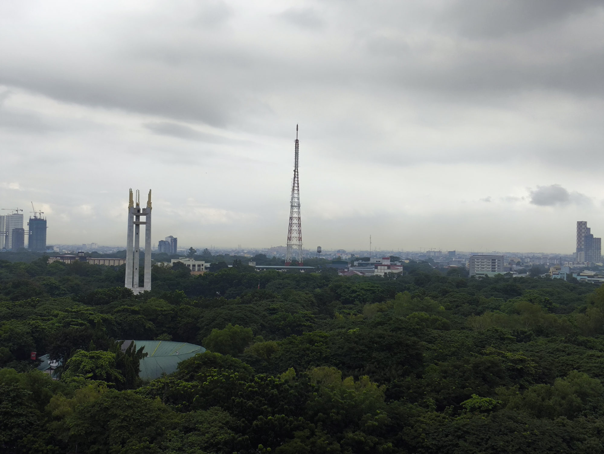 Aerial overview of Quezon Memorial Circle in Quezon City