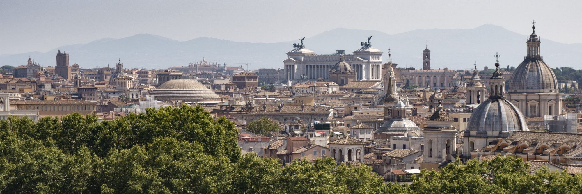 Panoramic skyline view of Rome